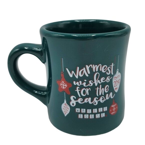 Waffle House Christmas Diner Mug Green Ornaments Holiday Warmest Wishes 2019 - Picture 1 of 10